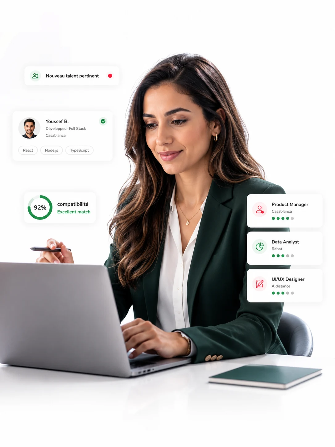 Recruteuse utilisant la technologie de matching de moroccantalent